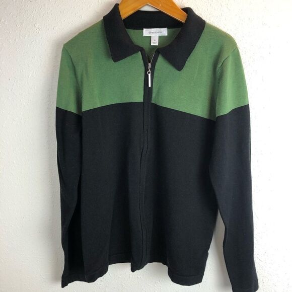 Dress Barn Full Zip Collared Sweatshirt Top Size M - Picture 1 of 5